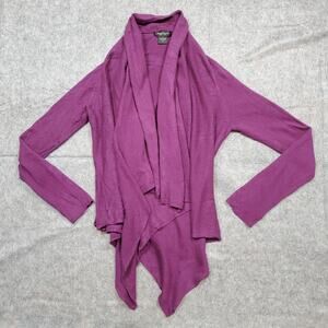 Lord and Taylor Cardigan‎ Womens Medium Cashmere Waterfall Open Front Soft Luxe